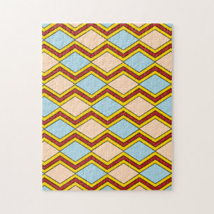 Puzzle Zigzags et diamants Art Abstrait