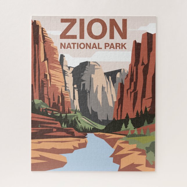 Puzzle Zion National Park Travel Art (Vertical)