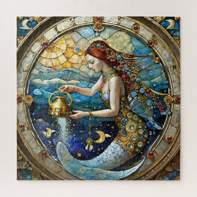 Puzzle Zodiac - Aquarius La Sirène Du Porteur D'Eau (Vertical)