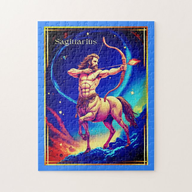 Puzzle Zodiac Sign Sagittarius as the Celestial Archer (Vertical)