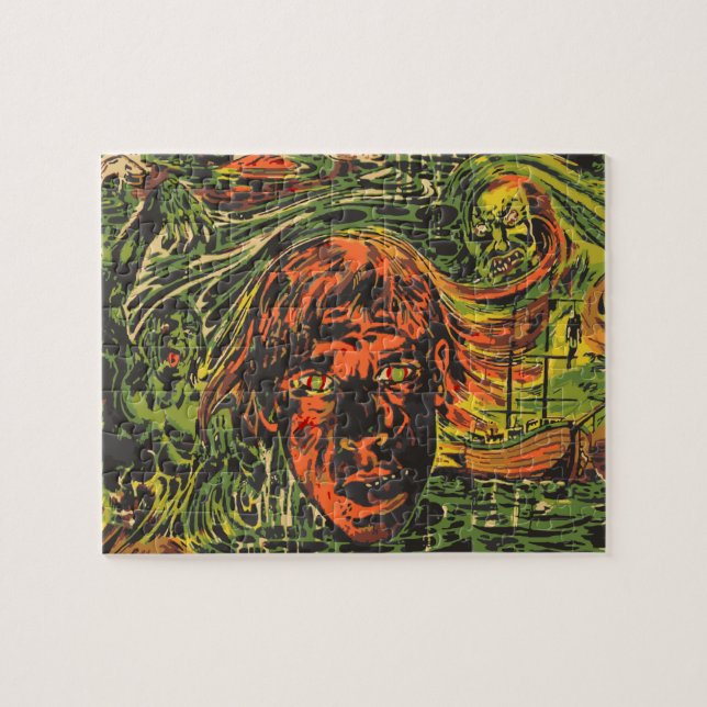 Puzzle Zombies Halloween vintage, street art graffiti (Horizontal)