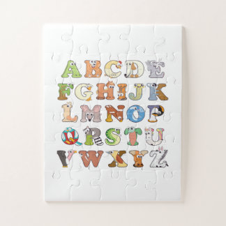 Puzzle Zoo - Lettres alphabétiques sur les animaux - Appr