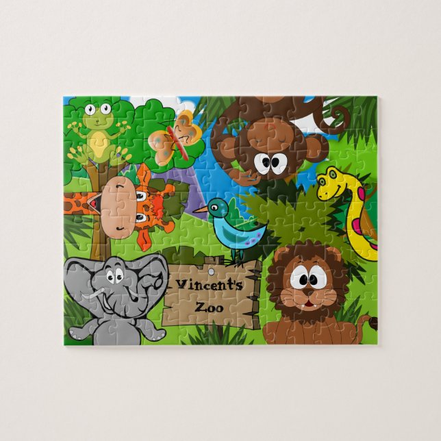 Puzzle Zoo personnalisé pour enfant (Horizontal)