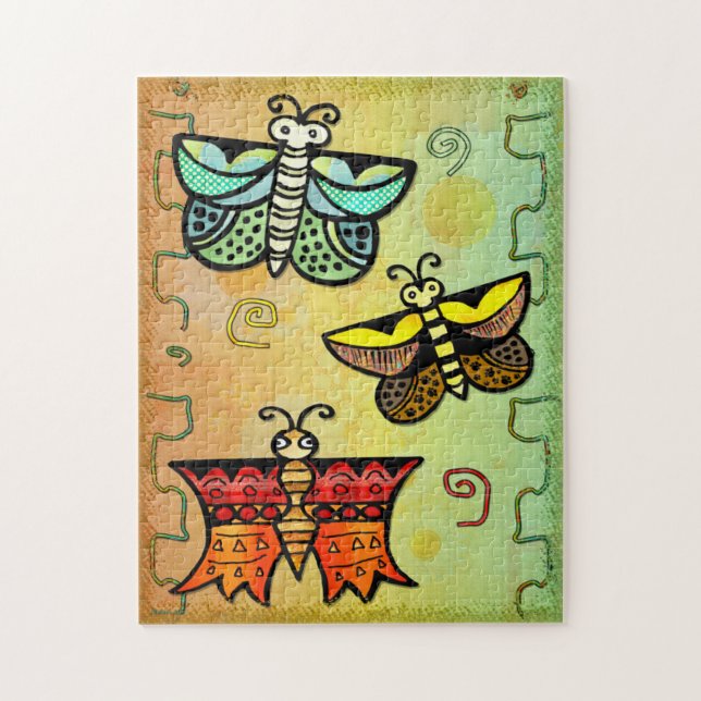 Puzzle Zuni Butterfly Folk Art (Vertical)