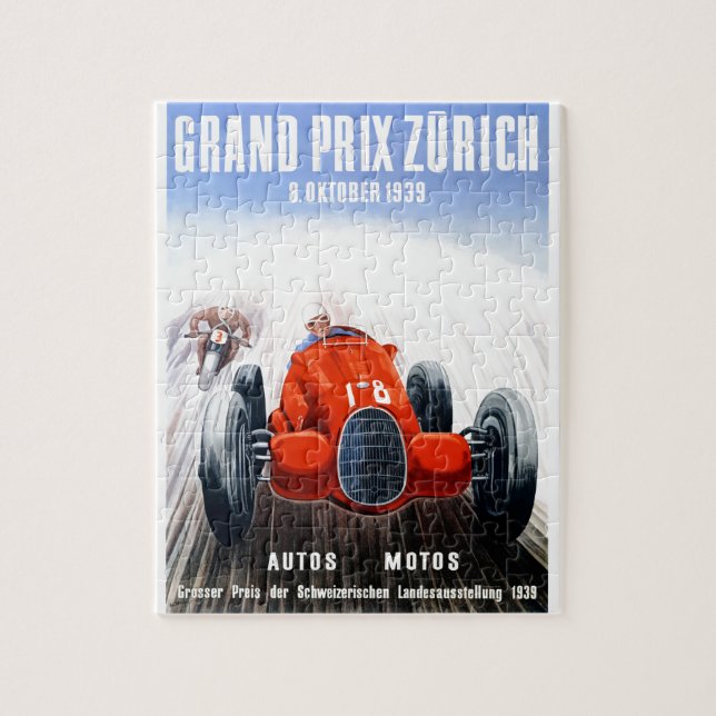 Puzzle Zurich 1939 Grand prix emballant l'affiche (Vertical)