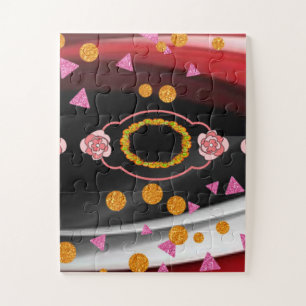 Puzzles Abstrait Rouge Noir Blanc