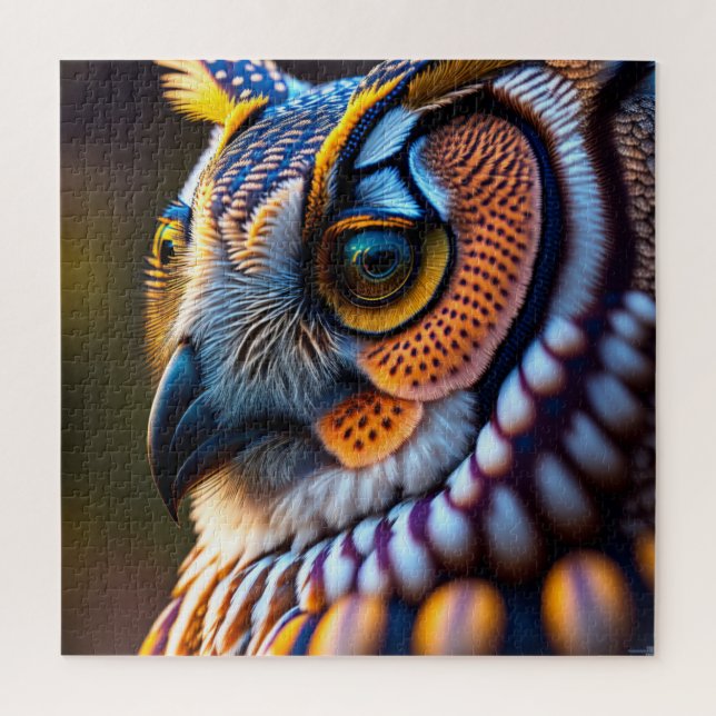 Puzzles avec macro photo hibou (Vertical)
