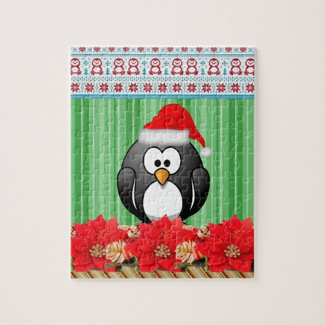 Puzzles Bande Verte, Pingouin Noël (Vertical)