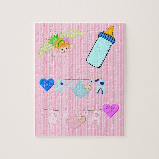 Puzzles Bébé Grille Fille rose (Vertical)