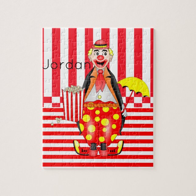 Puzzles Blanc Rouge Gris Clown Popcorn (Vertical)