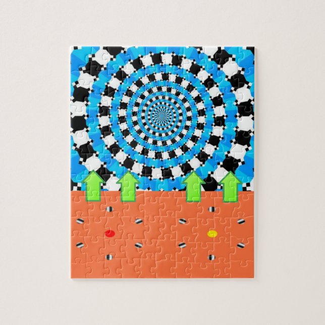 Puzzles Bleu Flèche circulaire noire (Vertical)