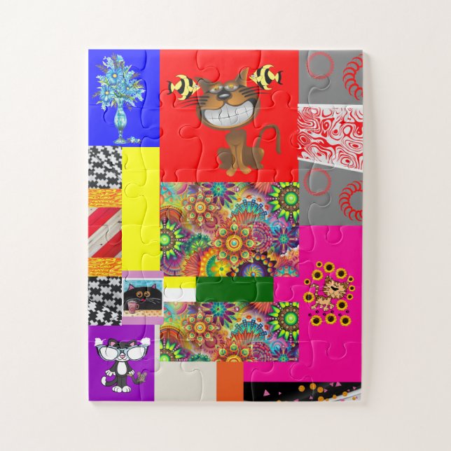 Puzzles Chats Chatons Abstrait Coloré  (Vertical)