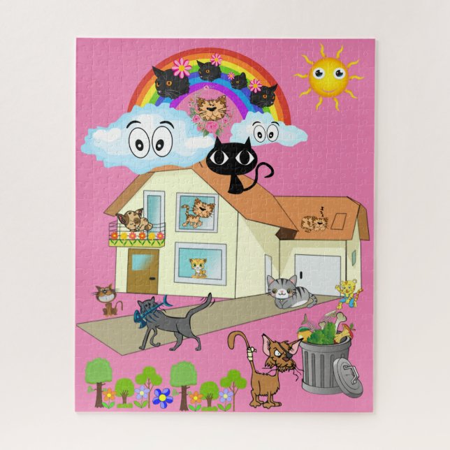 Puzzles Chats Rainbow House (Vertical)