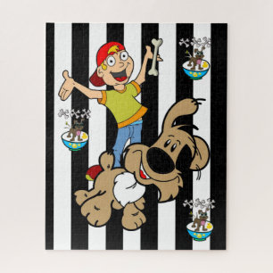 Puzzles Chien Bones Garçon Black & White Stripe