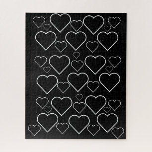 Puzzles Coeurs blancs noirs