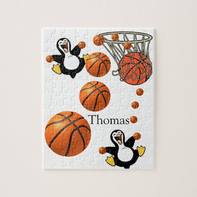 Puzzles Cour de basket-ball Penguin blanc et noir (Vertical)