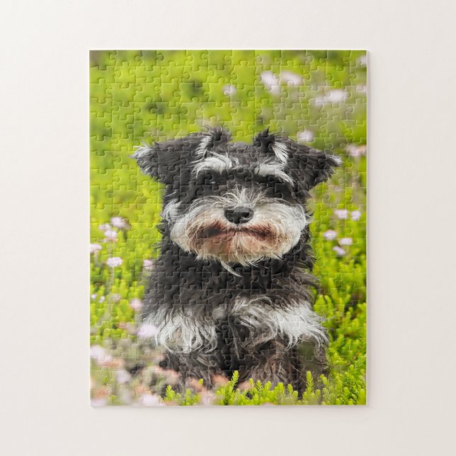 Puzzles de chien Schnauzer. (Vertical)