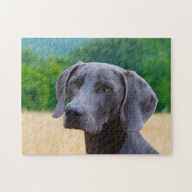 Puzzles de chiens Weimaraner. (Horizontal)
