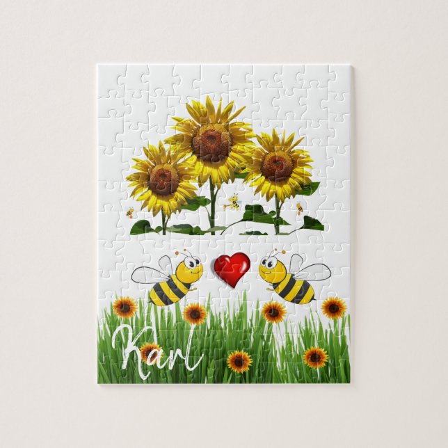 Puzzles de Sunflower Bumblebee (Vertical)