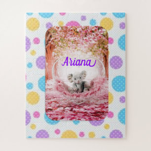 Puzzles Eléphant rose