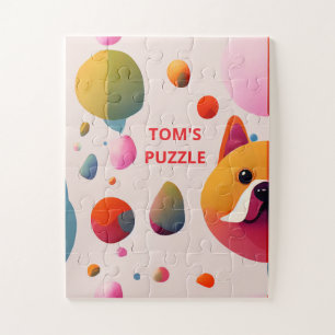 PUZZLES : ENFANTS : Chien Coloré Personnalisé
