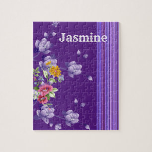 Puzzles Fleur violet rayé