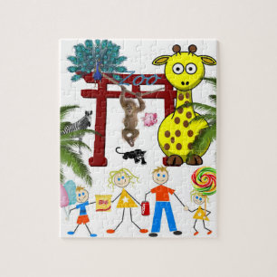 Puzzles Giraffe Zoo singe
