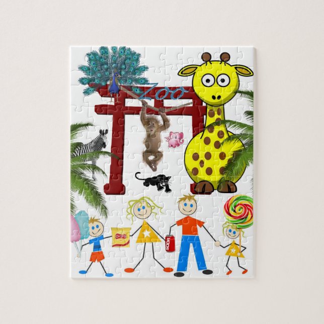 Puzzles Giraffe Zoo singe (Vertical)
