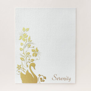 Puzzles Gold Swan Floral