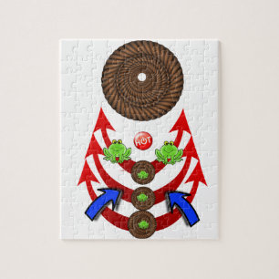 Puzzles Green Frogs Rope Arrows