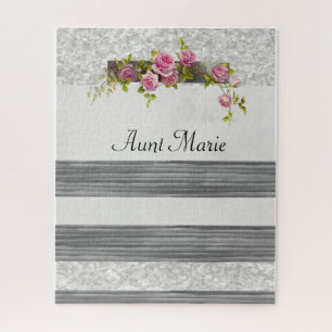 Puzzles Gris Floral Rose