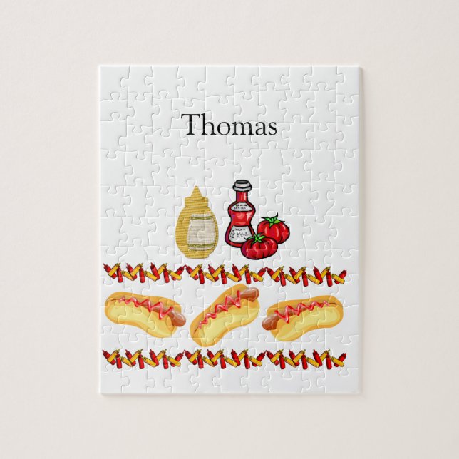 Puzzles Hotdog Ketchup Mustard Food (Vertical)