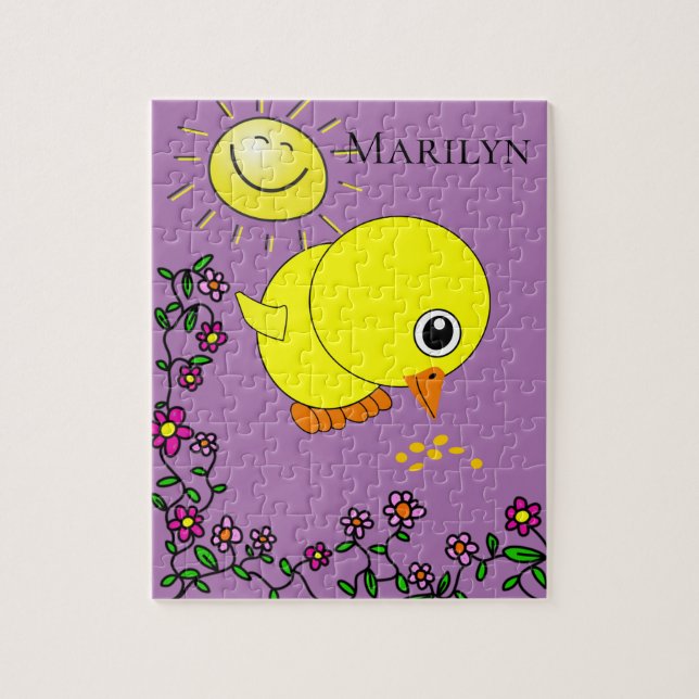 Puzzles Jaune Chick Floral Purple (Vertical)
