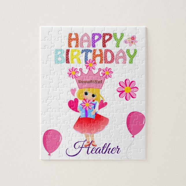 Puzzles Joyeux Anniversaire Beau Floral (Vertical)