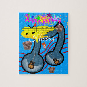 Puzzles Joyeux Anniversaire Guitare Musique Cupcak