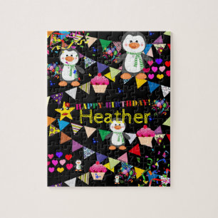 Puzzles Joyeux Anniversaire Pingouin Cupcake