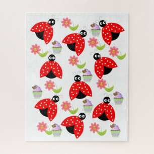Puzzles Lady Bugs Floral Cupcake