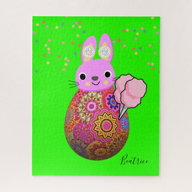 Puzzles lapin rose Mandala (Vertical)