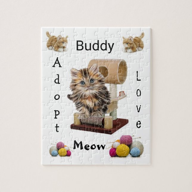 Puzzles Meow Kitten Condo Adopter l'amour (Vertical)