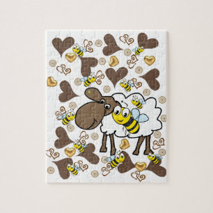 Puzzles Moutons Coeurs Brown Bumblebee