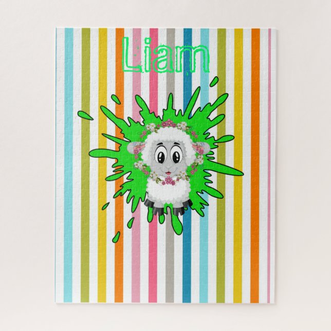 Puzzles Moutons en bande Floral (Vertical)