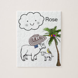 Puzzles Moutons Nuages Floral Palm Tree