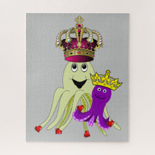 Puzzles Octopus Love Red Hearts