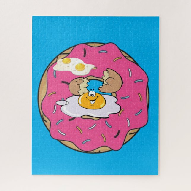 Puzzles Oeufs de Donut Bleu (Vertical)
