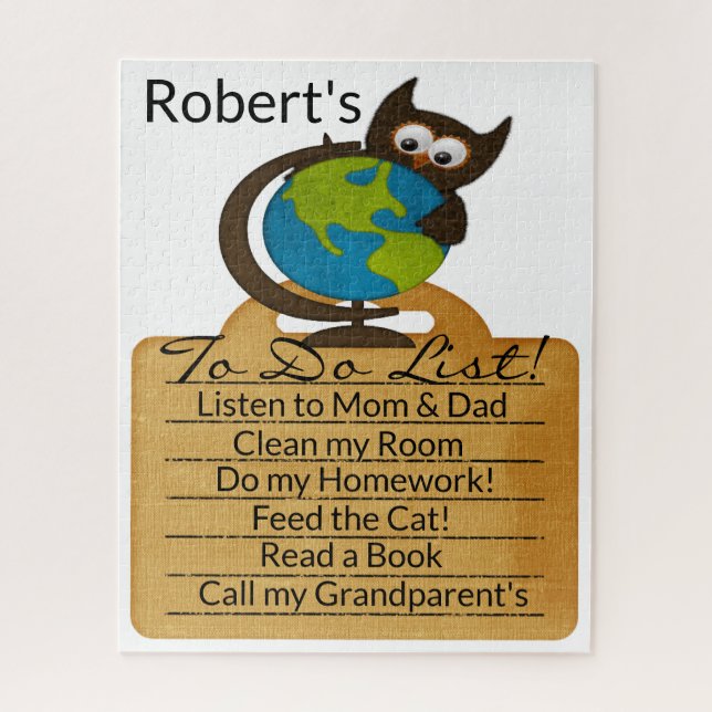 Puzzles Owl Earth To Do List ! (Vertical)