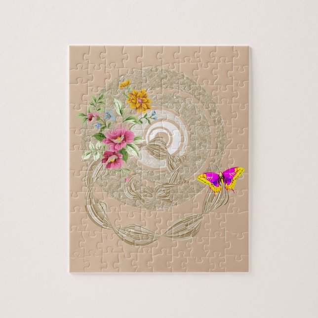 Puzzles Papillon floral beige (Vertical)