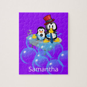 Puzzles Pingouins blancs et noirs Bain de canards