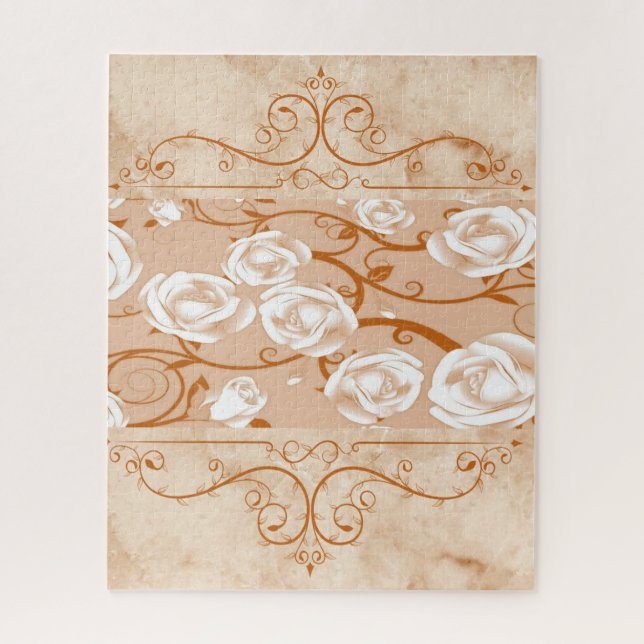 Puzzles Pink Floral Monogramme (Vertical)