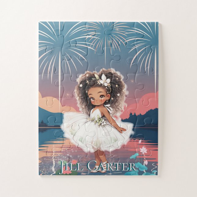 PUZZLES : Princesse Afro-Américaine Enfant Puzzle  (Vertical)
