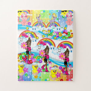 Puzzles Rainbows African Girl